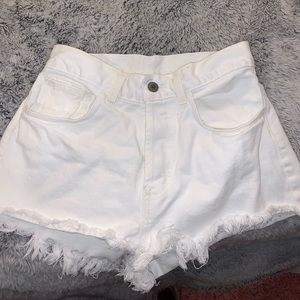 distressed denim shorts